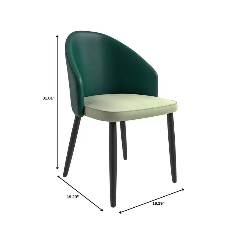 Lot de 2 chaises de salle à manger rembourrées, dossier incurvé avec pieds en bois de chêne