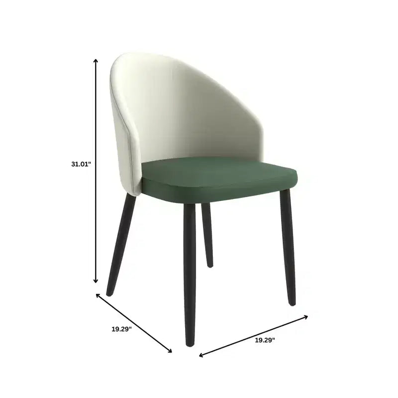 Lot de 2 chaises de salle à manger rembourrées, dossier incurvé avec pieds en bois de chêne