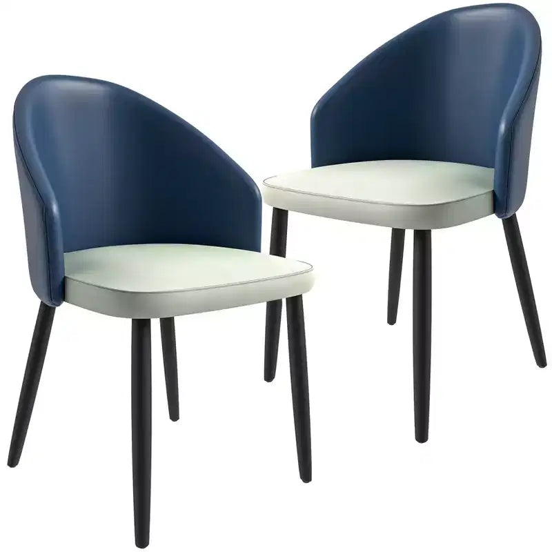 Lot de 2 chaises de salle à manger rembourrées, dossier incurvé avec pieds en bois de chêne