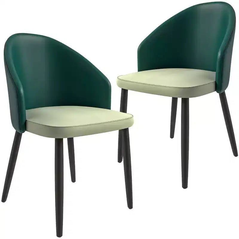 Lot de 2 chaises de salle à manger rembourrées, dossier incurvé avec pieds en bois de chêne