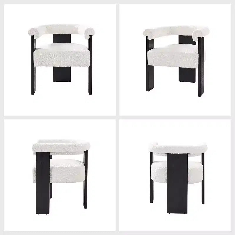 Ensemble de 4 chaises de salle à manger Boucle avec dossier rond plein