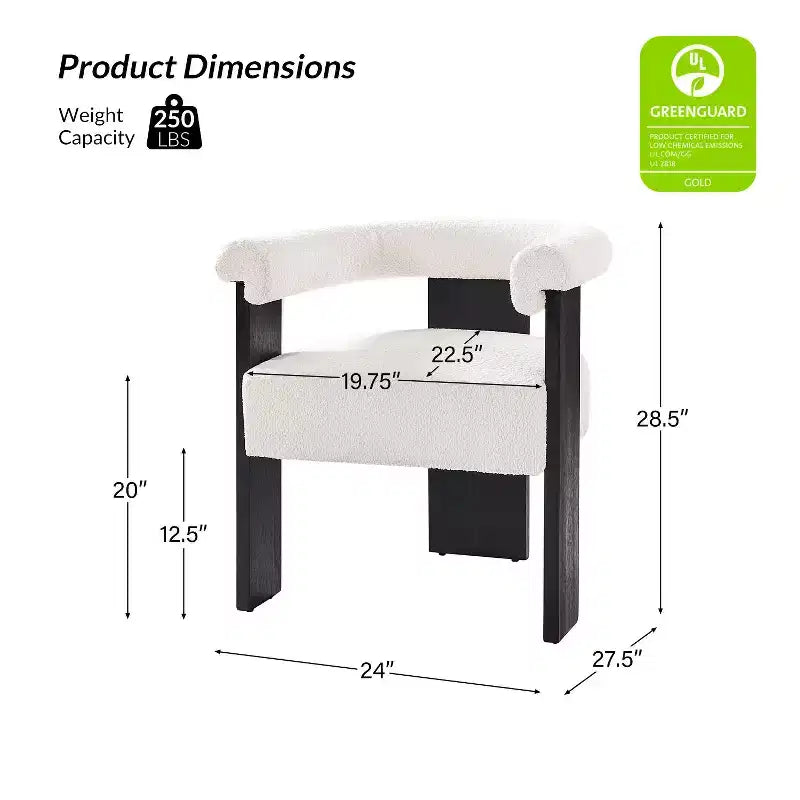 Ensemble de 4 chaises de salle à manger Boucle avec dossier rond plein