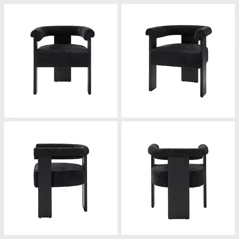 Ensemble de 4 chaises de salle à manger Boucle avec dossier rond plein