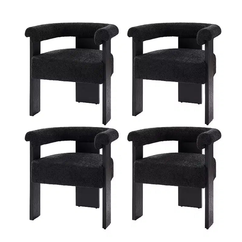 Ensemble de 4 chaises de salle à manger Boucle avec dossier rond plein