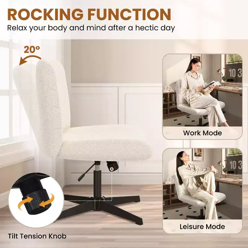 Fauteuil de bureau pivotant en tissu, chaise de bureau pour la maison