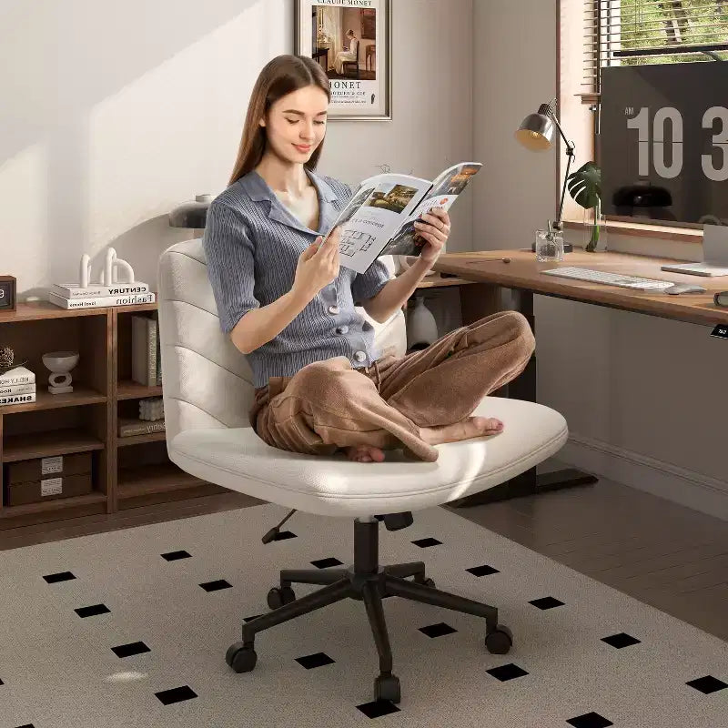 Fauteuil de bureau pivotant en tissu, chaise de bureau pour la maison