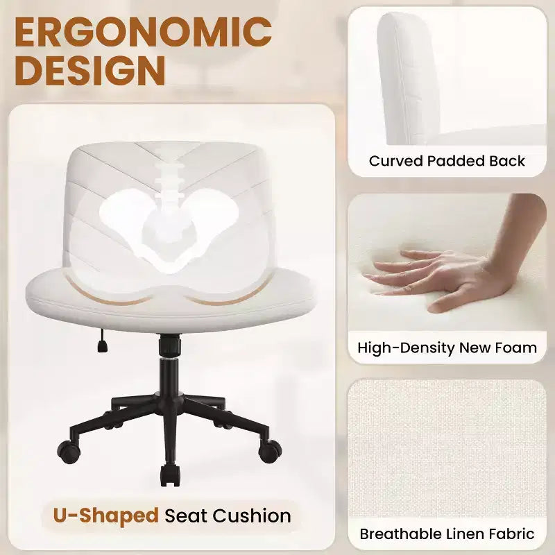 Fauteuil de bureau pivotant en tissu, chaise de bureau pour la maison