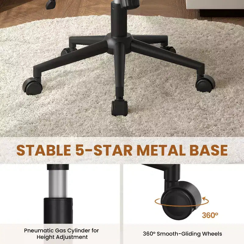 Fauteuil de bureau pivotant en tissu, chaise de bureau pour la maison