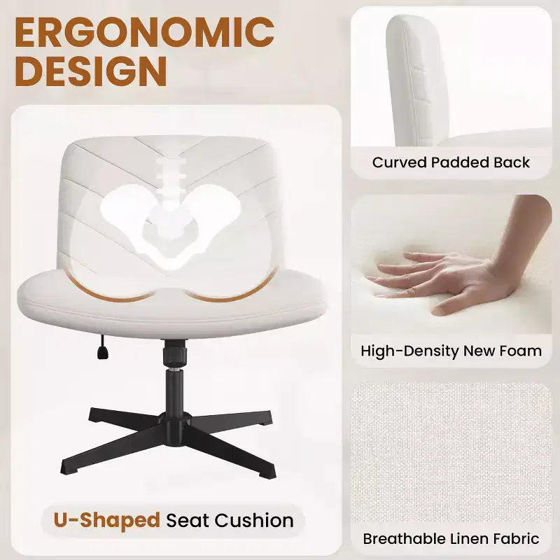Fauteuil de bureau pivotant en tissu, chaise de bureau pour la maison