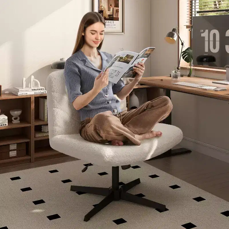 Fauteuil de bureau pivotant en tissu, chaise de bureau pour la maison