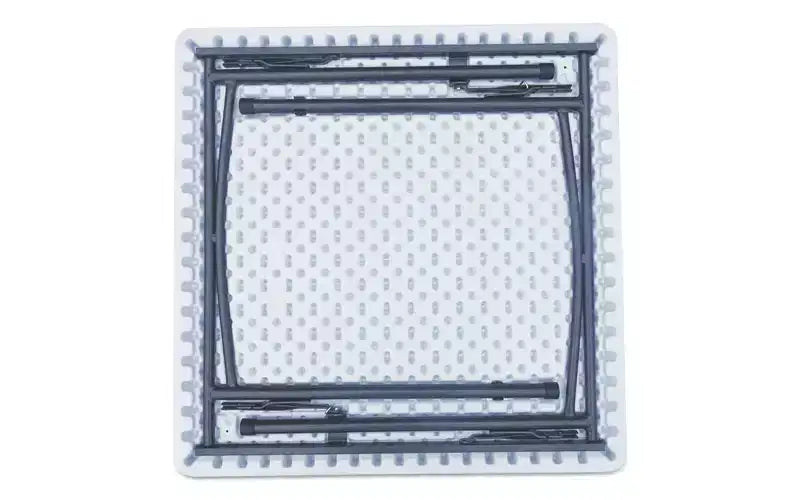 Table pliante carrée en plastique, 91,4 cm L x 91,4 cm P x 74,3 cm H, blanche