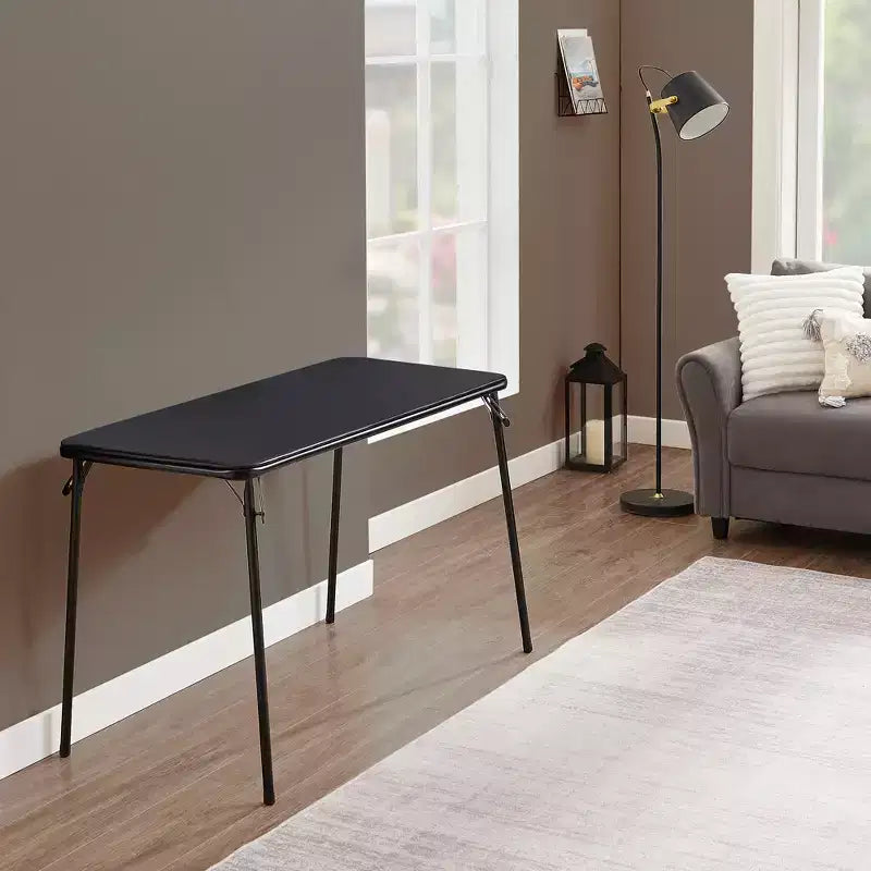 Table pliante en plastique de 122 cm avec sac de rangement, table portable robuste d'intérieur/extérieur avec poignée/verrouillage pour pique-nique, noire