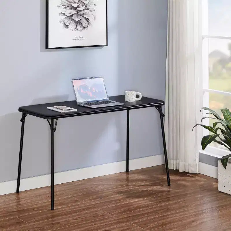 Table pliante en plastique de 122 cm avec sac de rangement, table portable robuste d'intérieur/extérieur avec poignée/verrouillage pour pique-nique, noire