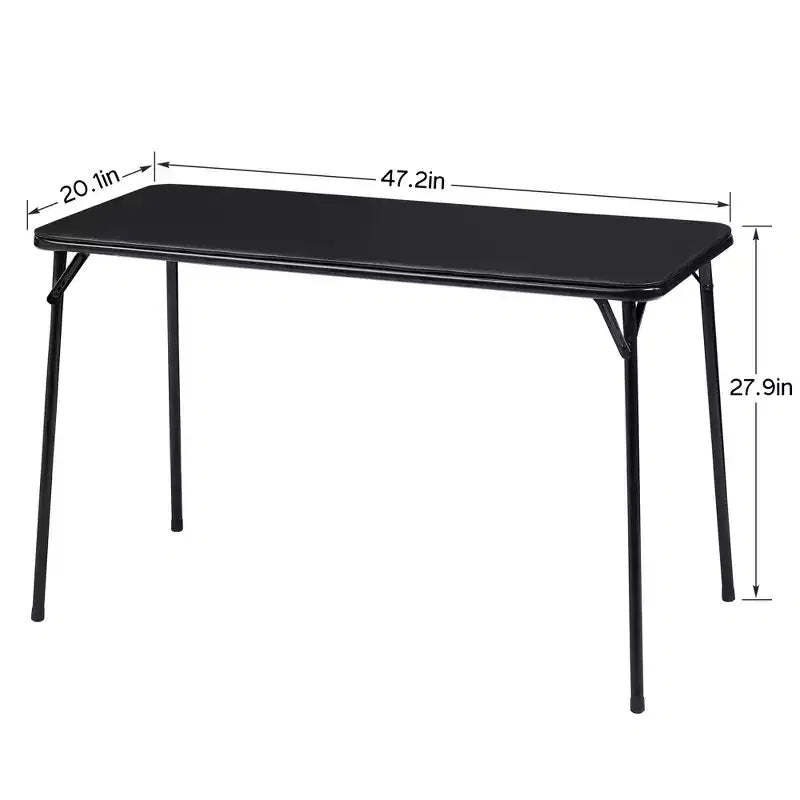 Table pliante en plastique de 122 cm avec sac de rangement, table portable robuste d'intérieur/extérieur avec poignée/verrouillage pour pique-nique, noire