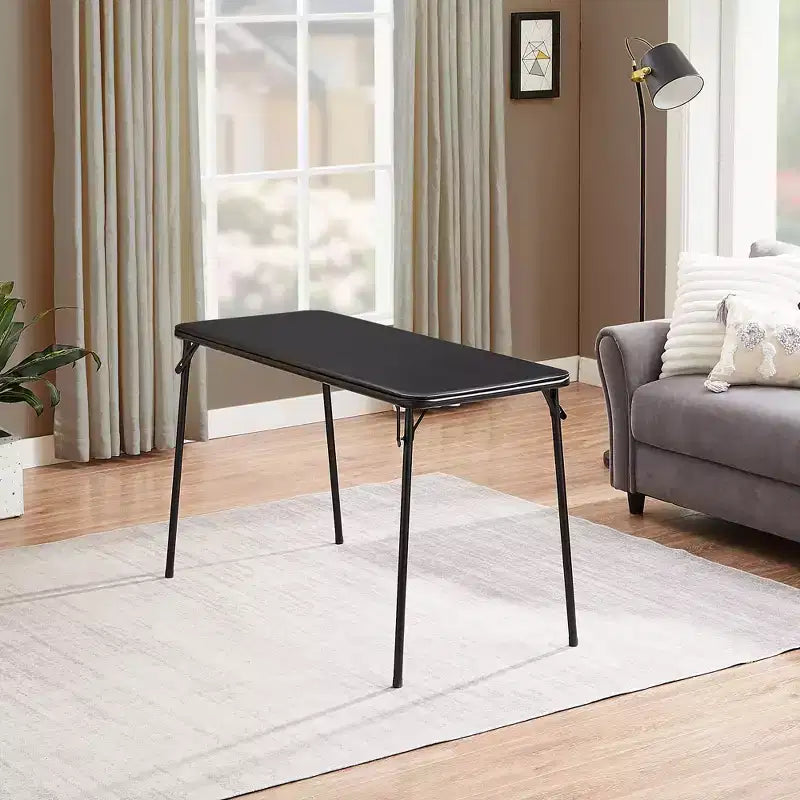 Table pliante en plastique de 122 cm avec sac de rangement, table portable robuste d'intérieur/extérieur avec poignée/verrouillage pour pique-nique, noire
