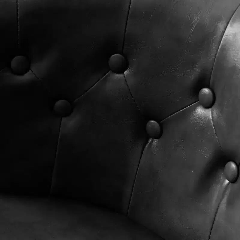Lot de 2 tabourets de bar hauteur comptoir, en cuir rembourré avec dossier, noirs, 61 cm