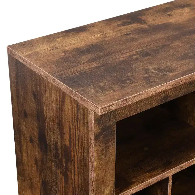 Meuble de rangement rustique pour chaussures d'entrée avec 24 compartiments et base incurvée