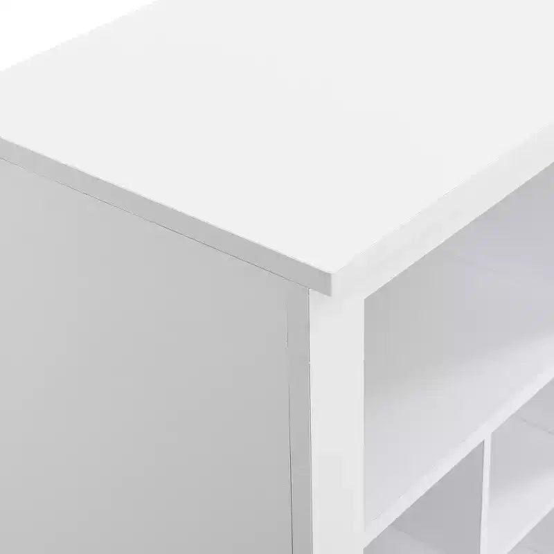 Meuble de rangement rustique pour chaussures d'entrée avec 24 compartiments et base incurvée