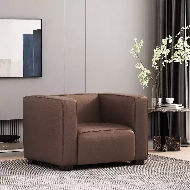 Fauteuil club contemporain en similicuir