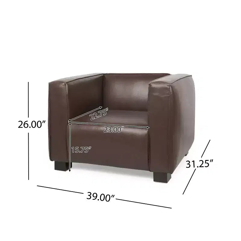 Fauteuil club contemporain en similicuir