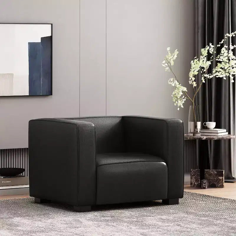 Fauteuil club contemporain en similicuir