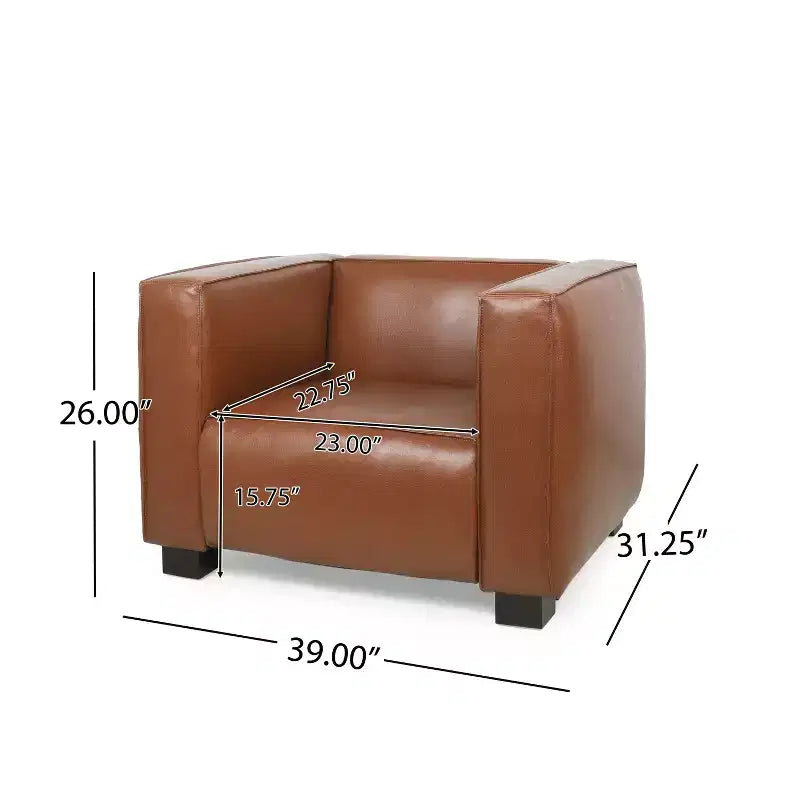 Fauteuil club contemporain en similicuir