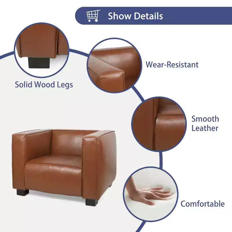 Fauteuil club contemporain en similicuir