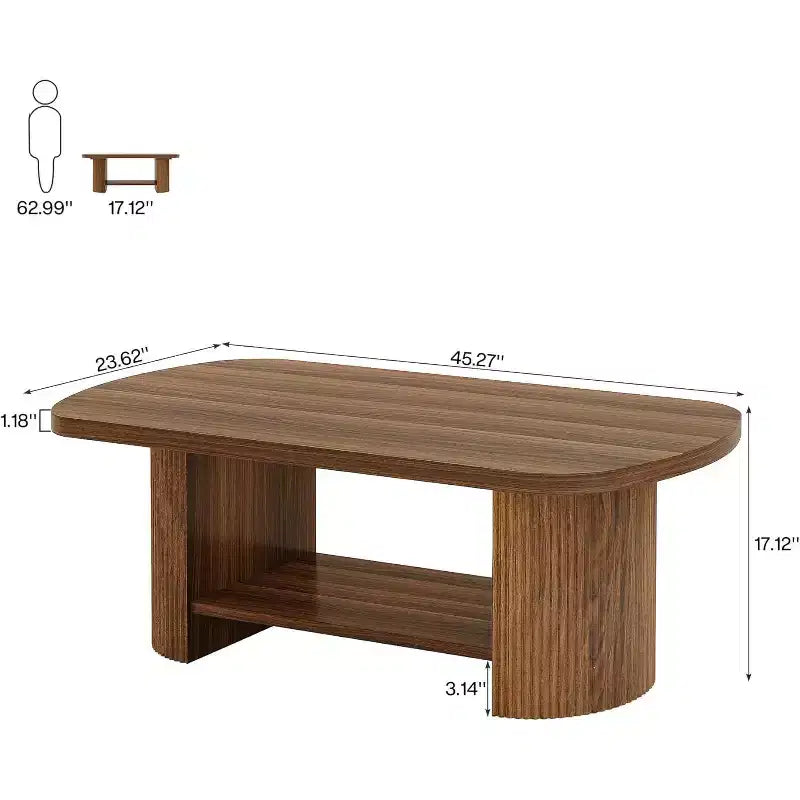 Table basse ovale à 2 niveaux