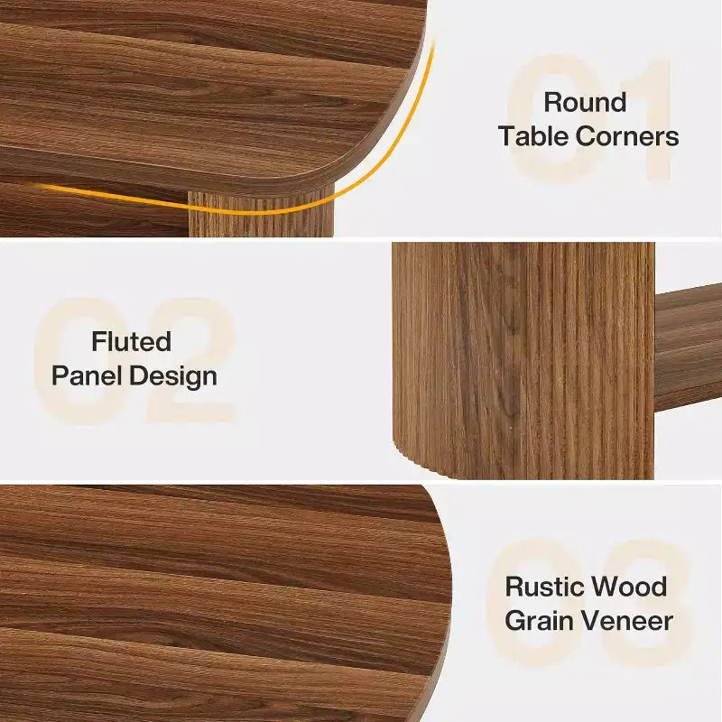 Table basse ovale à 2 niveaux