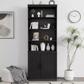 49x31x16 Meuble de rangement d'appoint en bois avec étagère réglable, sans porte, noir