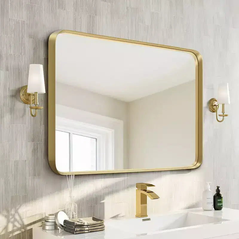 Miroir mural en aluminium à bord fin