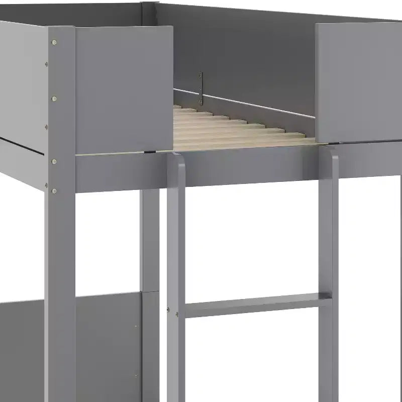 Lit superposé pour enfants en bois massif transformable, deux lits jumeaux, avec échelle, sommier tapissier non requis