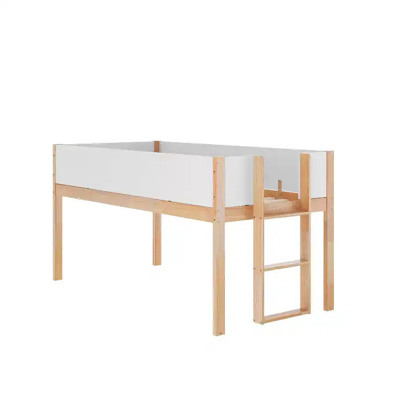 Lit superposé pour enfants en bois massif transformable, deux lits jumeaux, avec échelle, sommier tapissier non requis