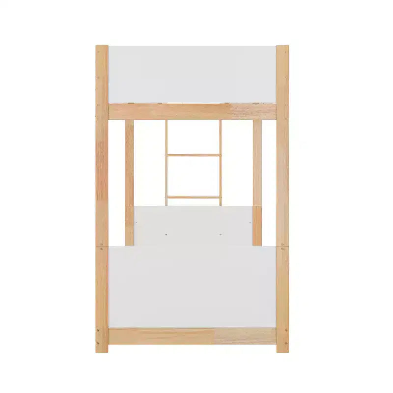 Lit superposé pour enfants en bois massif transformable, deux lits jumeaux, avec échelle, sommier tapissier non requis