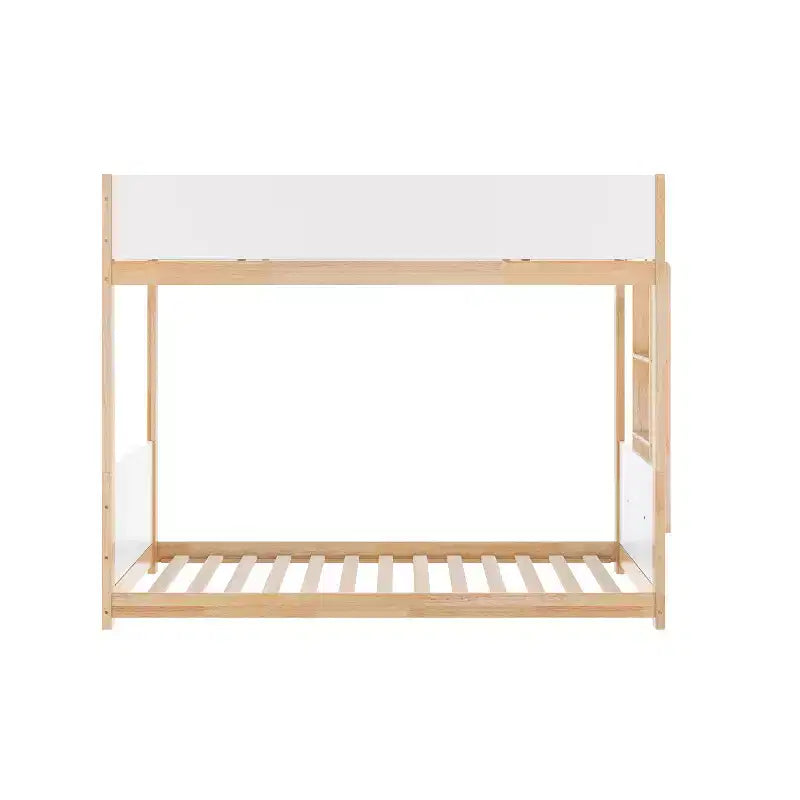 Lit superposé pour enfants en bois massif transformable, deux lits jumeaux, avec échelle, sommier tapissier non requis