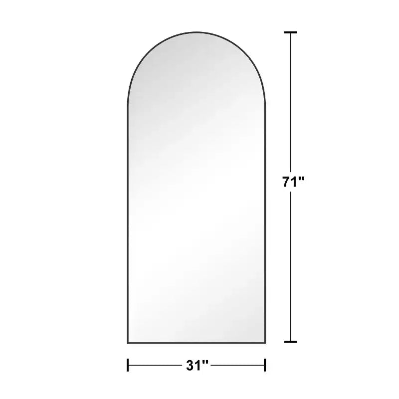 Grand miroir sur pied en métal noir 71x31