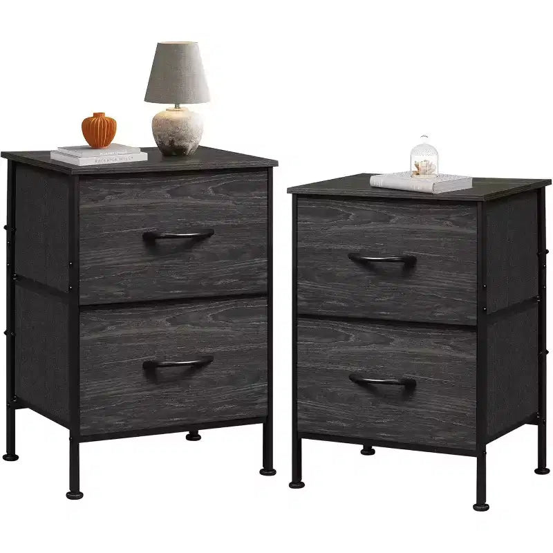 Tables de chevet lot de 2, commode 2 tiroirs pour chambre à coucher, table d'appoint pour chambre à coucher, dortoir universitaire