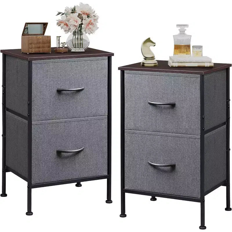 Tables de chevet lot de 2, commode 2 tiroirs pour chambre à coucher, table d'appoint pour chambre à coucher, dortoir universitaire