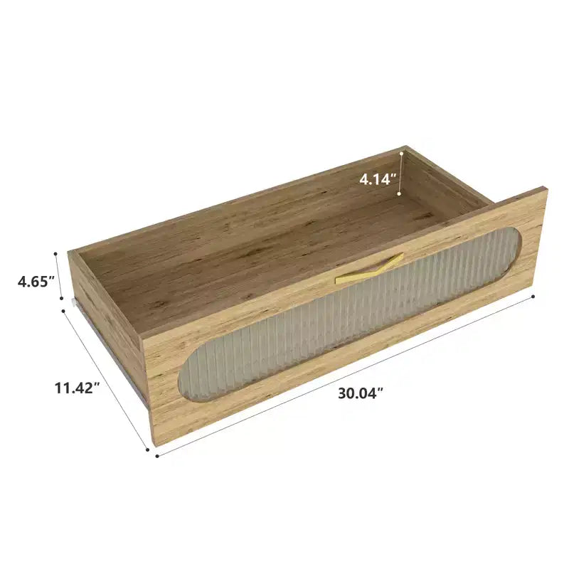 Commode verticale en bois avec quatre tiroirs et poignées dorées, style rustique, hauteur 41,34 pouces
