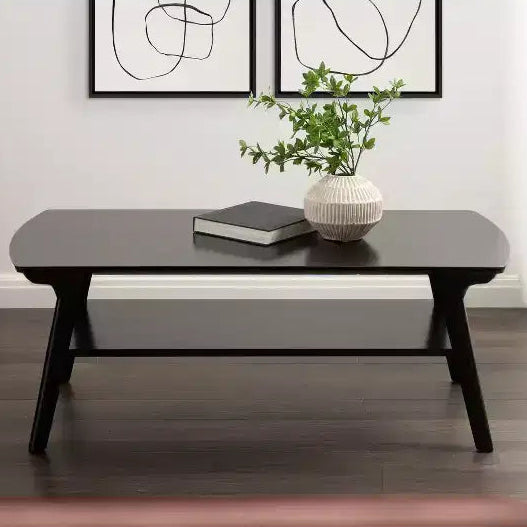 Table basse en bois, 122x61x46 cm, noire
