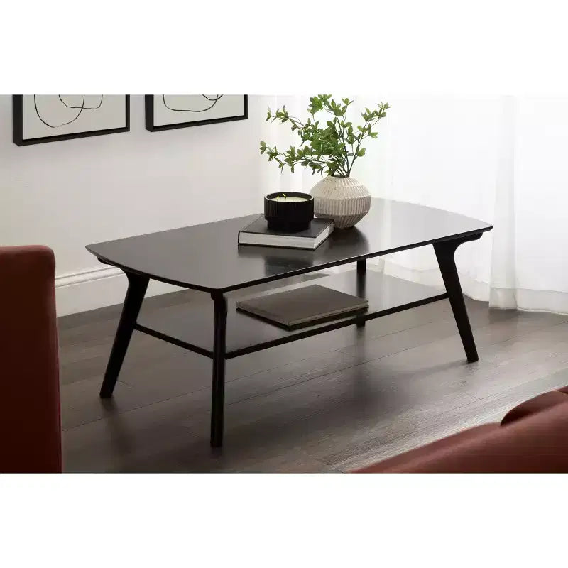 Table basse en bois, 122x61x46 cm, noire