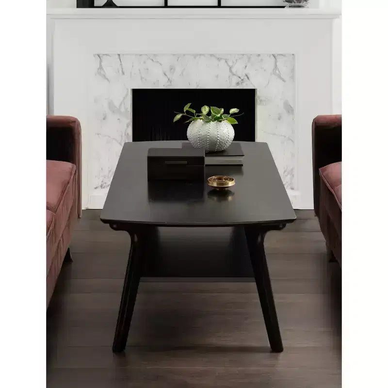 Table basse en bois, 122x61x46 cm, noire