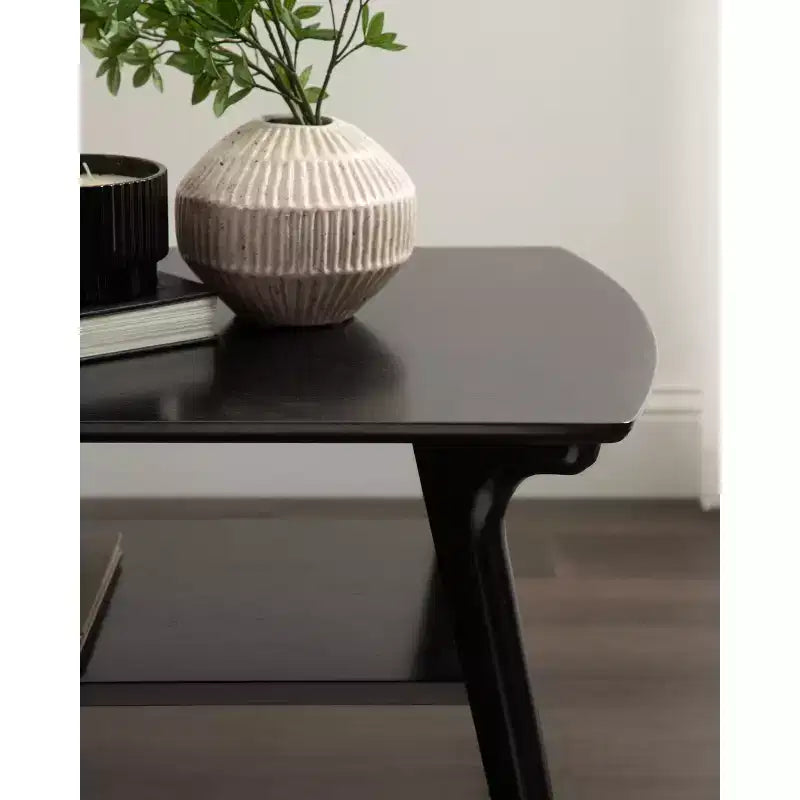 Table basse en bois, 122x61x46 cm, noire