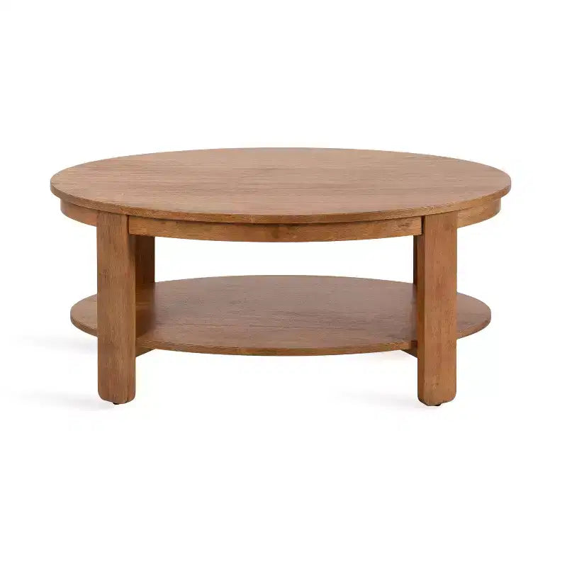 Table basse ovale en bois, 38"x24"x18", Naturelle