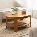 Table basse ovale en bois, 38"x24"x18", Naturelle