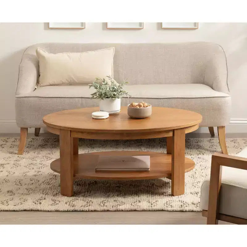 Table basse ovale en bois, 38"x24"x18", Naturelle