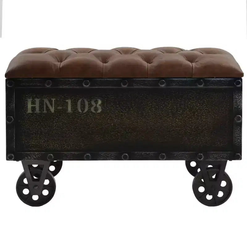Banc de rangement à roulettes 80,5 cm Bois massif Sapin