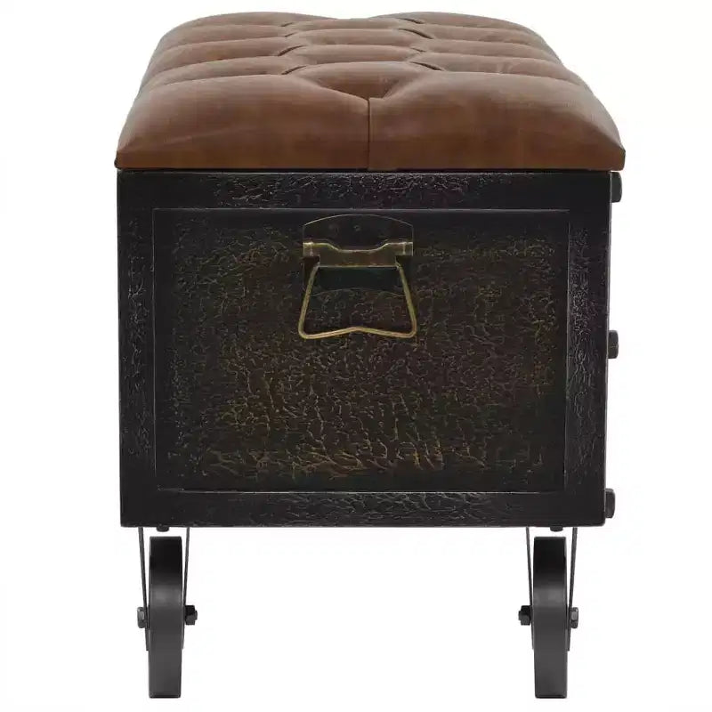 Banc de rangement à roulettes 80,5 cm Bois massif Sapin