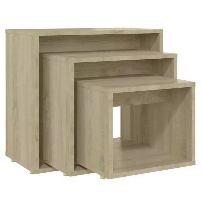 vidaXL Nesting Table Set of 3 Sonoma Oak Engineered wood Small to Medium