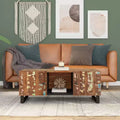 Table basse bois massif de récupération couleurs mélangées